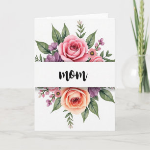 Peach Rose Mothers Loving Day Card
