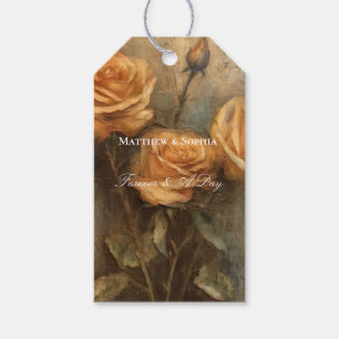 Peach Rose Romantic Wedding Floral  Gift Tags