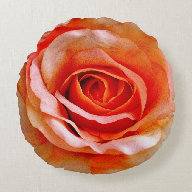 Peach Rose Round Cushion (Front)
