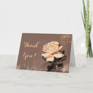 Peach Rose Thank You Card