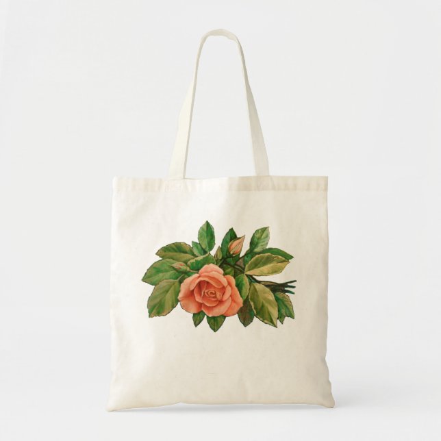 Peach Rose Tote Bag (Front)