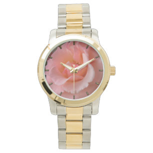 Peach Rose Watch Wildflower Wildrose Wrist Watches