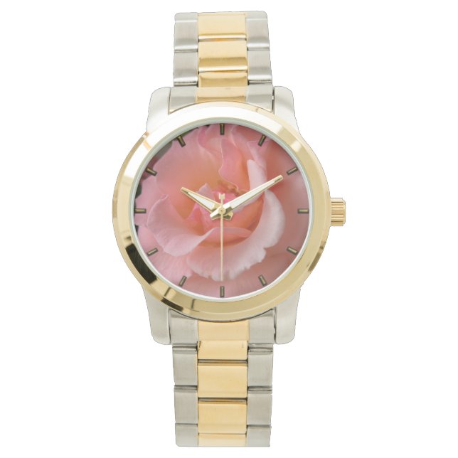 Peach Rose Watch Wildflower Wildrose Wrist Watches (Front)