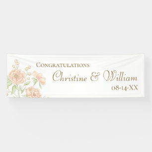 Peach Rose Wedding Banner