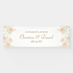 Peach Rose Wedding Banner