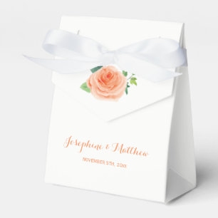 Peach Rose Wedding Favour Box