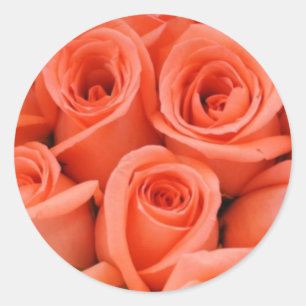 Peach Rose Wedding Stickers and Envelope Seals