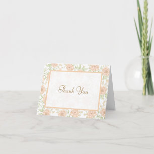 Peach Rose Wedding Thank You Cards