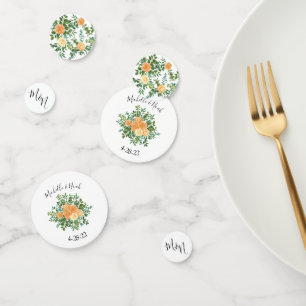 Peach Rose Wedding Vintage Confetti