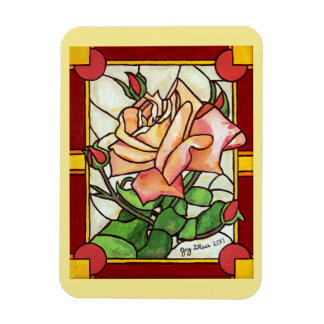 Peach Rose Window - Magnet
