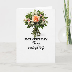Peach Rose Wonderful Wife Card