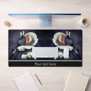 Peach Rosebud Partial Colour Flower Personalised Desk Mat