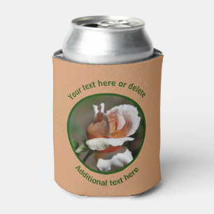 Peach Rosebud Personalised Can Cooler