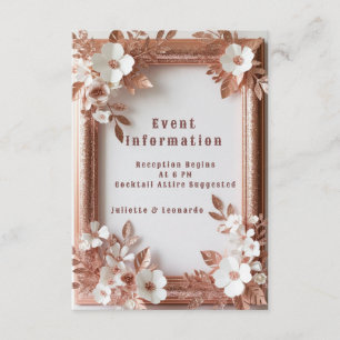 💍 Peach Roses Rose Gold Spring Wedding Decor 🌸 Enclosure Card