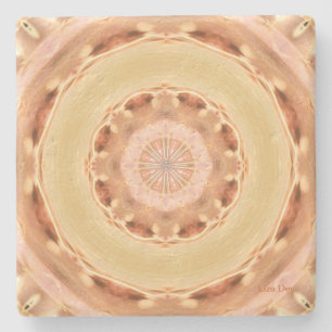 Peach Rosette Stone Coaster
