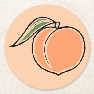 Peach Round Paper Coaster