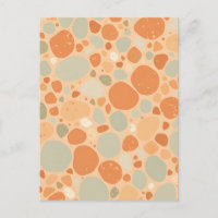 Peach Sage Green Pebble Pattern Abstract Organic