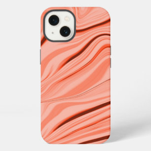 Peach, salmon coral and pink mix curves iPhone 13 case