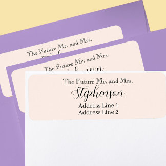 Peach Save The Date Custom Name Return Address Label