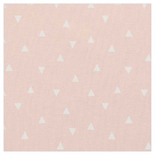 Peach Scattered Triangles Fabric (Close Up)