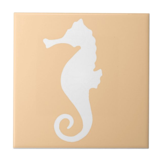 Peach Seahorse Tile (Front)