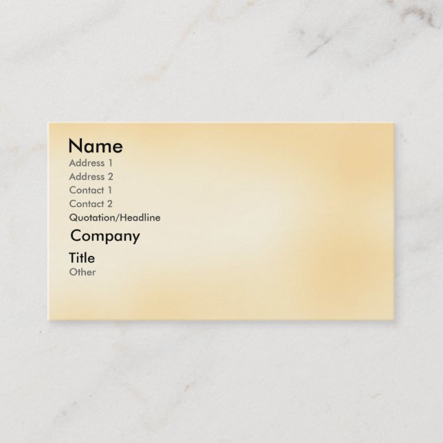 Peach - shaded business card template (Front)