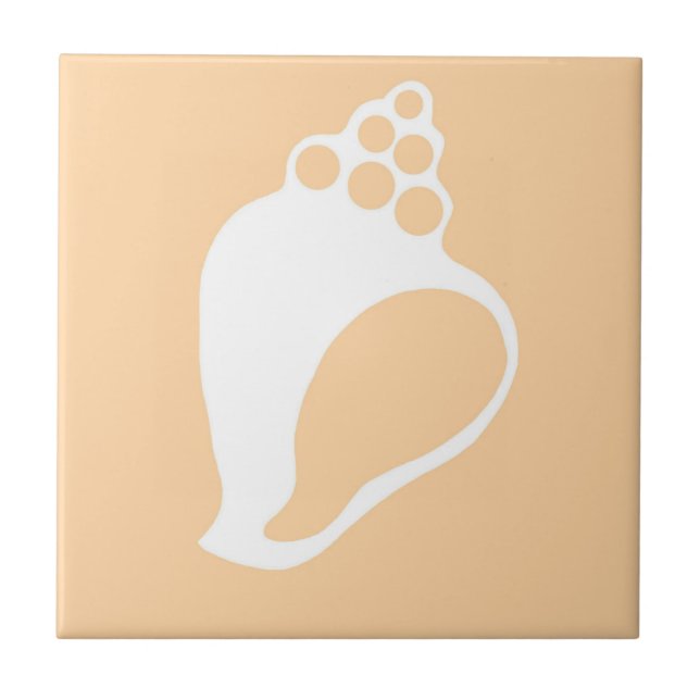 Peach Shell Ceramic Tile (Front)