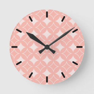 Peach shippo round clock