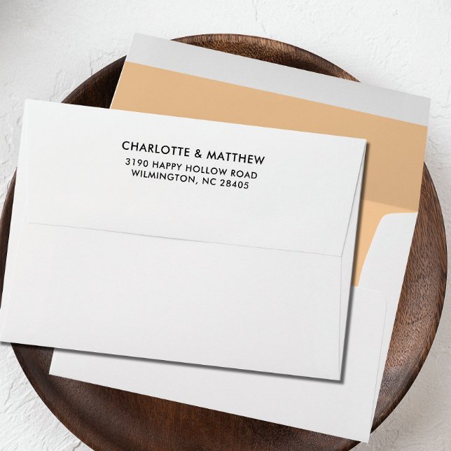 PEACH SIMPLE Elegant return address family name Envelope (Creator Uploaded)