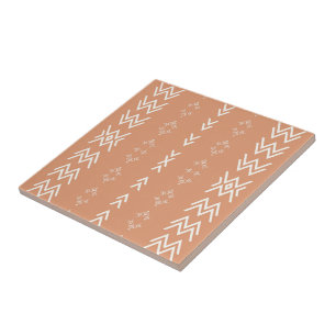 Peach Simple Mudcloth Design Ceramic Tile