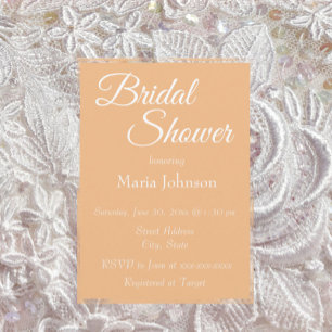 Peach Simple Style Bridal Shower Invitation