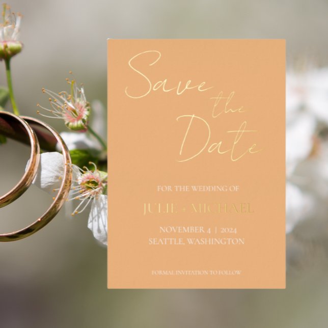 Peach Simple Style Wedding Save the Date (In Situ Wedding)
