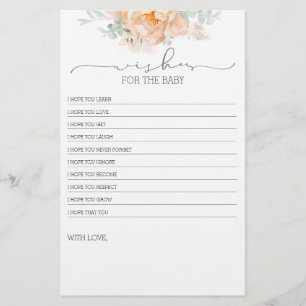 Peach Soft Flower Baby Shower Game