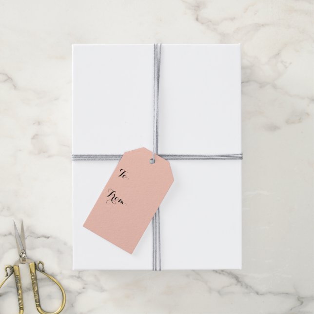 Peach Solid Colour Gift Tags (With Twine)