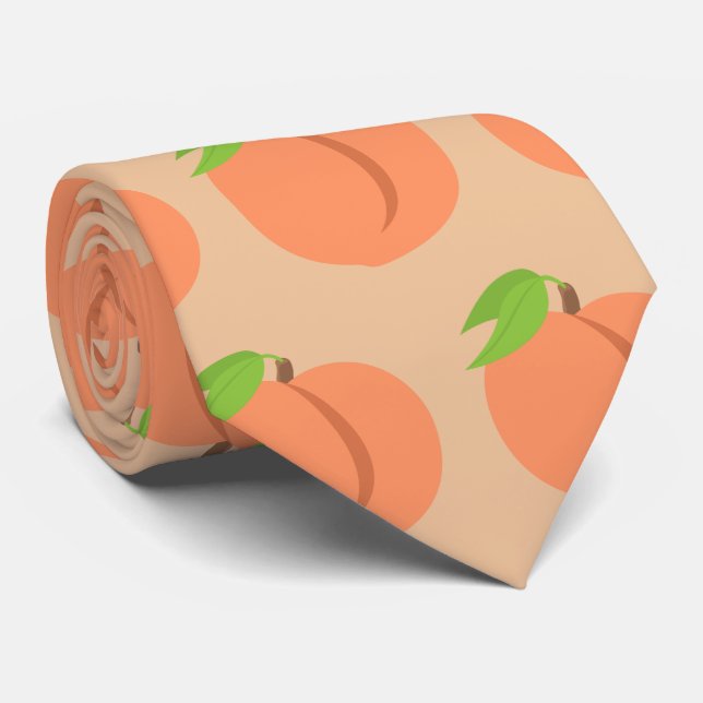 Peach Southern Peaches Emoji Tie (Rolled)