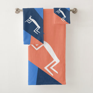Peach  Southwestern Kokopelli Bath Towel Set