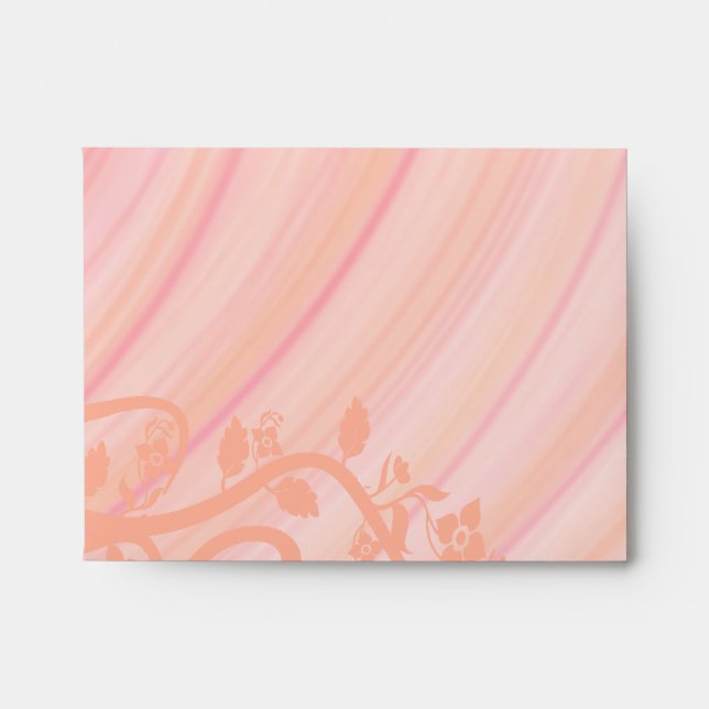 Peach Spirals and Flowers Special Event Mailing Envelopes (Front)