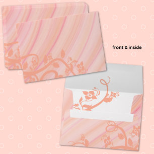 Peach Spirals and Flowers Special Event Mailing Envelopes
