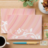 Peach Spirals and Retro Flowers Special Event Mail