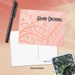 Peach Spirals, Filigree and Flowers Custom Text Postcard