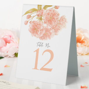 Peach spring blossom Wedding table numbers
