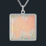 Peach Spring Frost Fractal Sterling Silver Necklace<br><div class="desc">Peach Spring Frost Fractal

Feel free to add your own words and/or pictures to this item,  or change the background colour,  via Zazzle's great customisation tools.  This design is also available on many other products. Thanks for stopping by! God bless!</div>