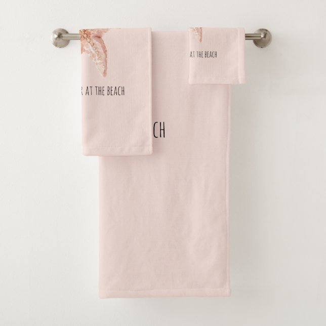 Peach Starfish Better at Beach Bath Towel Set (Insitu)