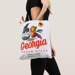 Peach State Georgia Wedding Tote Bag