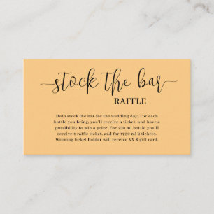 Peach Stock the bar Bridal Shower  Enclosure Card
