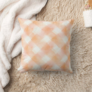 Peach Stripes Floral Cushion