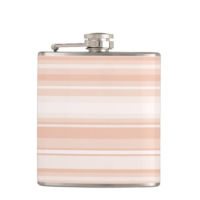 Peach stripes hip flask (Front)