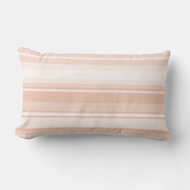 Peach stripes lumbar cushion (Front)