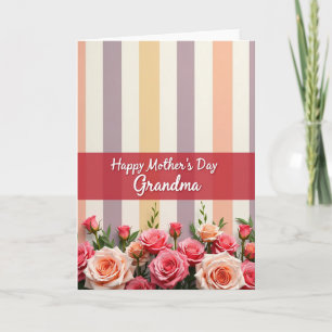 Peach Stripes Mothers Day Card