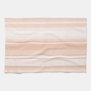 Peach stripes tea towel